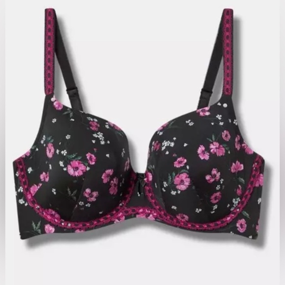 Torrid Bra 44DDD Perfect T Shirt lightly lined floral straight back bra - Picture 5 of 14